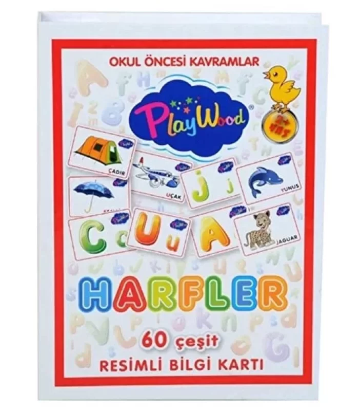 PlayWood Eğitici Resimli Bilgi Kartları Harfler 26
