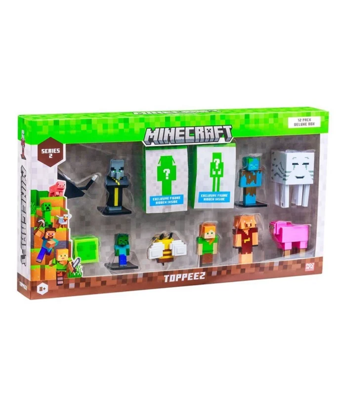 PMI/MC2280 MİNECRAFT 3D TOPPEEZ 12Lİ DELUXE FİGÜR SETİ 2 ASORTİ