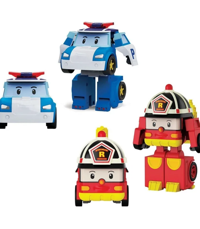 POLI MRT-674 Robocar Poli Mini Transforming Kasabanın Kurtarma Araçları 4lü Set