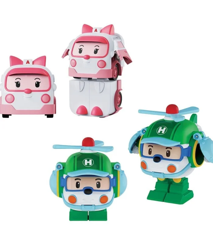 POLI MRT-674 Robocar Poli Mini Transforming Kasabanın Kurtarma Araçları 4lü Set