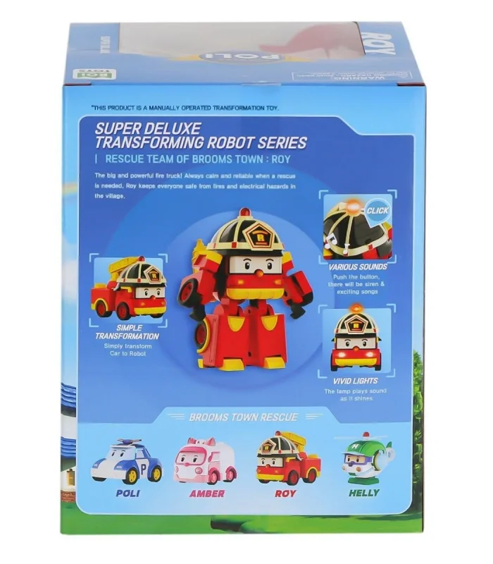 POLI MRT-686 Sesli ve Işıklı Robocar Poli Büyük Transforming Robot Roy -Necotoys