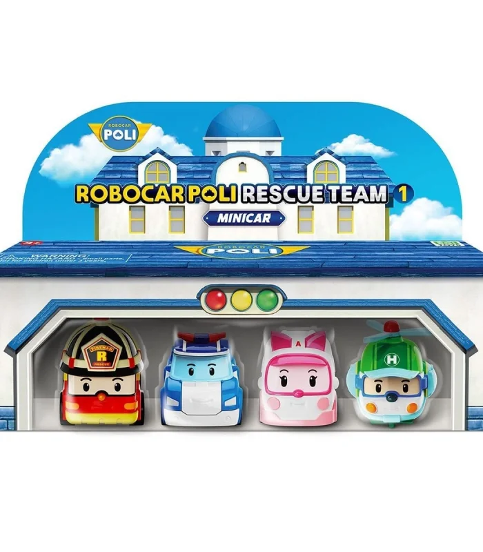 POLI MRT-760 Robocar Poli Mini Kasabanın Kurtarma Araçları 4lü Set