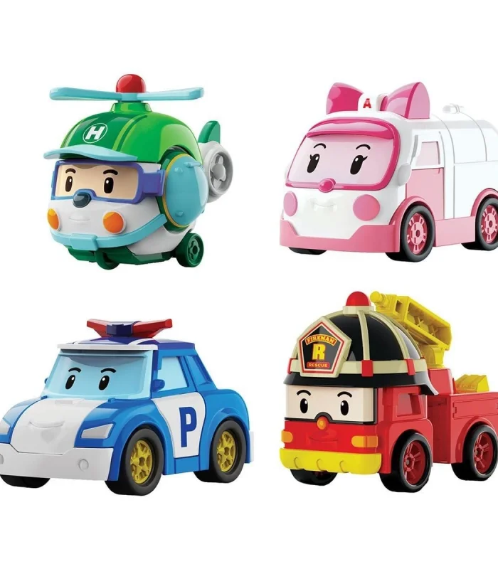 POLI MRT-760 Robocar Poli Mini Kasabanın Kurtarma Araçları 4lü Set