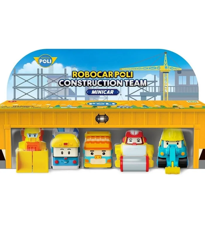 POLI MRT-761 Robocar Poli Mini İnşaat Araçları 5li Set