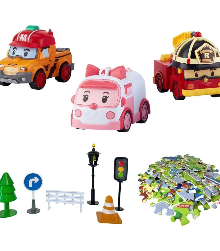 POLI ZR-913 Robocar Poli Gogo City Seri Ambar,Roy,Mark Oyun Seti