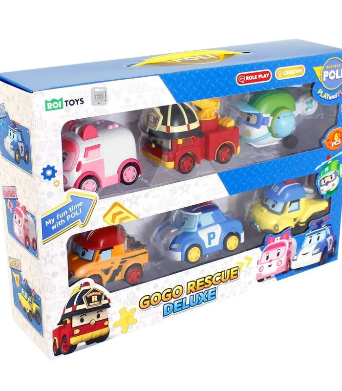 POLI ZR-914 Robocar Poli Gogo Rescue Deluxe 6 Lı Set -
