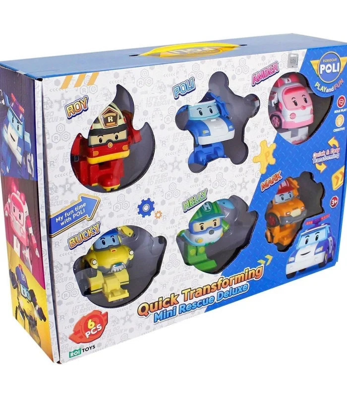 POLI ZR-915 Robocar Poli Quick Transforming Mini Rescue Deluxe Set