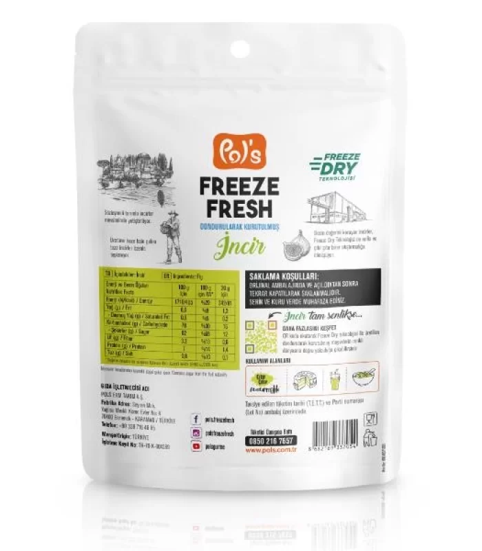 Pol’s Freeze Fresh Dondurularak Kurutulmuş İncir 20 G