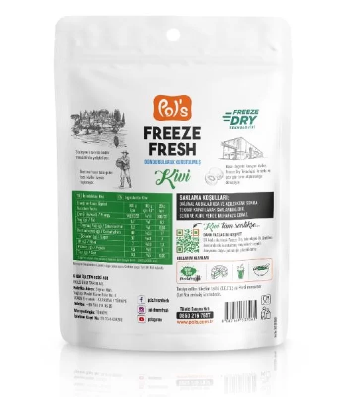 Pol’s Freeze Fresh Dondurularak Kurutulmuş Kivi 20 G