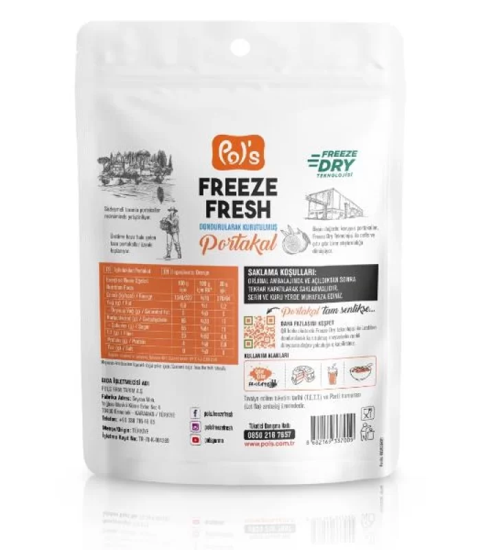 Pol’s Freeze Fresh Dondurularak Kurutulmuş Portakal 20g