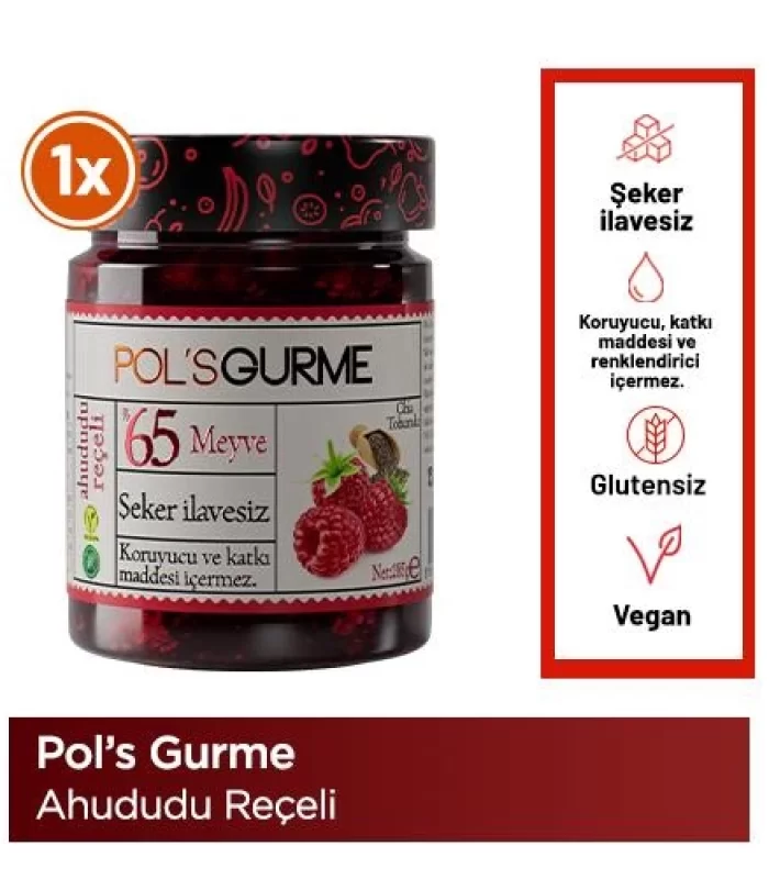 Pol’s Gurme Chia Tohumlu Şekersiz Ahududu Reçeli 285 Gr