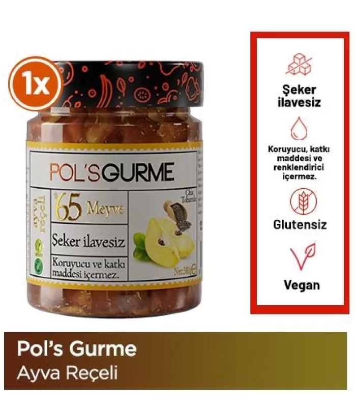 Pol’s Gurme Chia Tohumlu Şekersiz Ayva Reçeli 380 Gr