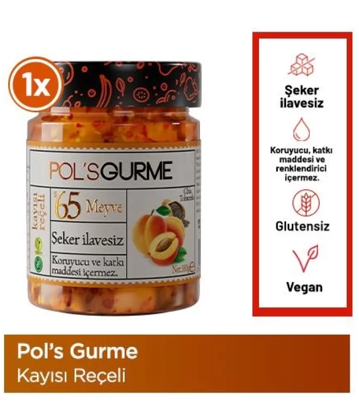 Pol’s Gurme Chia Tohumlu Şekersiz Kayısı Reçeli 380 Gr