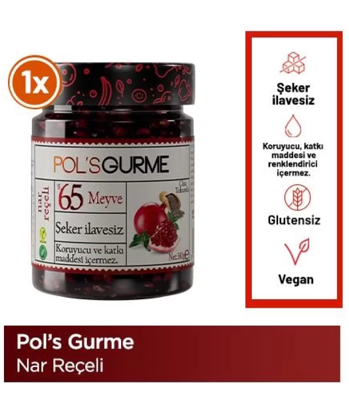 Pol’s Gurme Chia Tohumlu Şekersiz Nar Reçeli 380 Gr