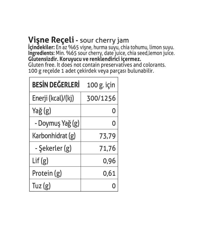 Pol’s Gurme Chia Tohumlu Şekersiz Vişne Reçeli 380 Gr