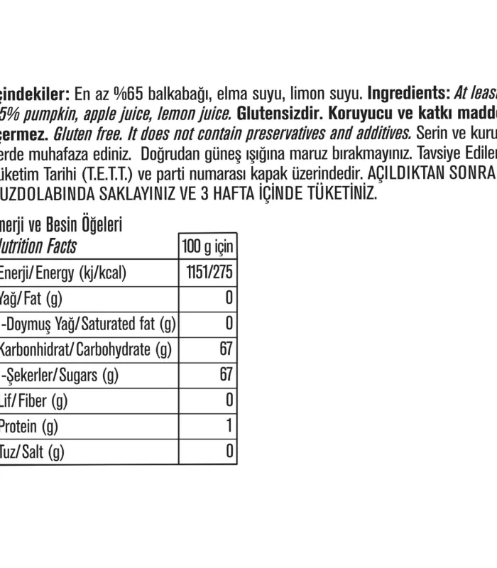 Pol’s Gurme Çıtır Balkabağı Reçeli 285 Gr