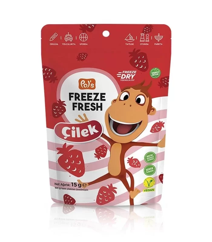 Pol’s Kukuli Freeze Fresh Bütün Çilek 15 Gr