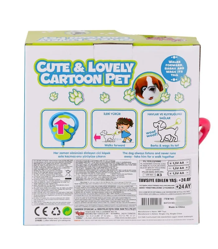 PR66022-25 Yürüyen Tasmalı Peluş Köpek