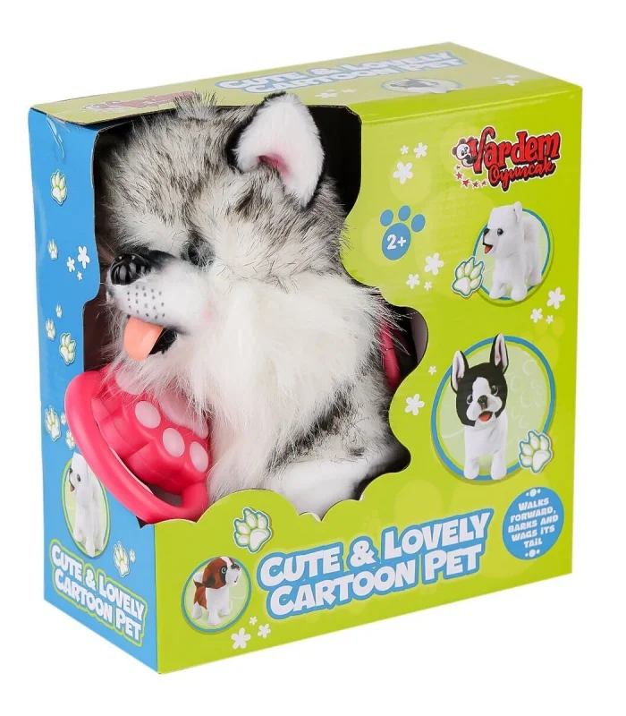PR66302-26T Yürüyen Tasmalı Peluş Yürüyen Husky