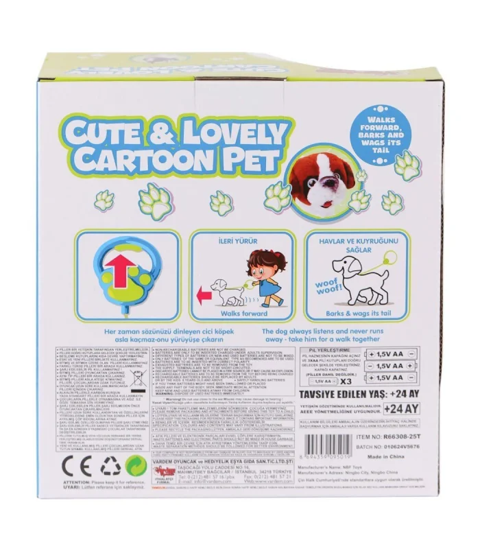 PR66308-25T Tasmalı Yürüyen Peluş Fransız Köpeği