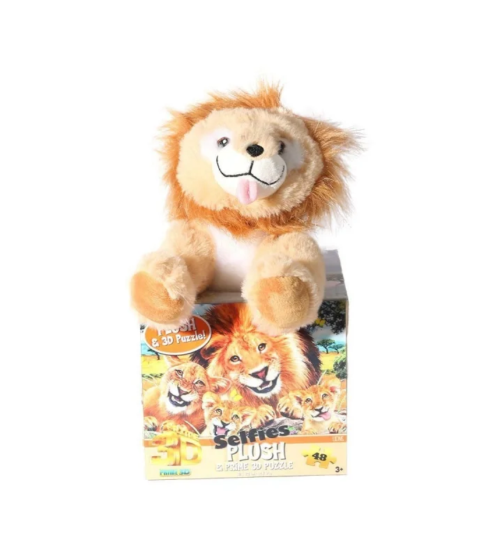 PRM 15803 Prime 3D Aslan Peluş Selfie 48 Parça Puzzle -Necotoys