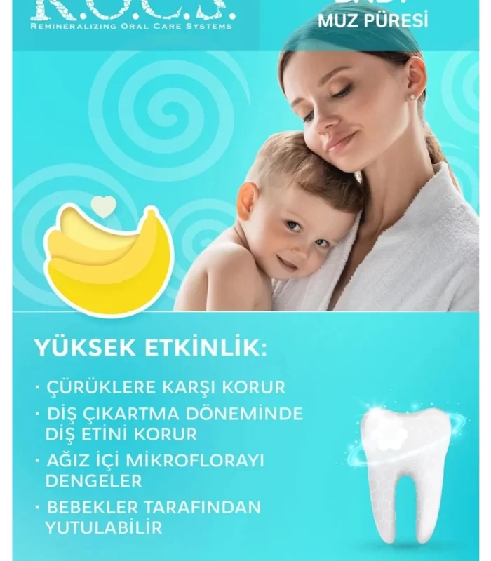 R.O.C.S.Bebek Diş Macunu Muz Püresi Tadında 0-3 Yaş 45 Gr