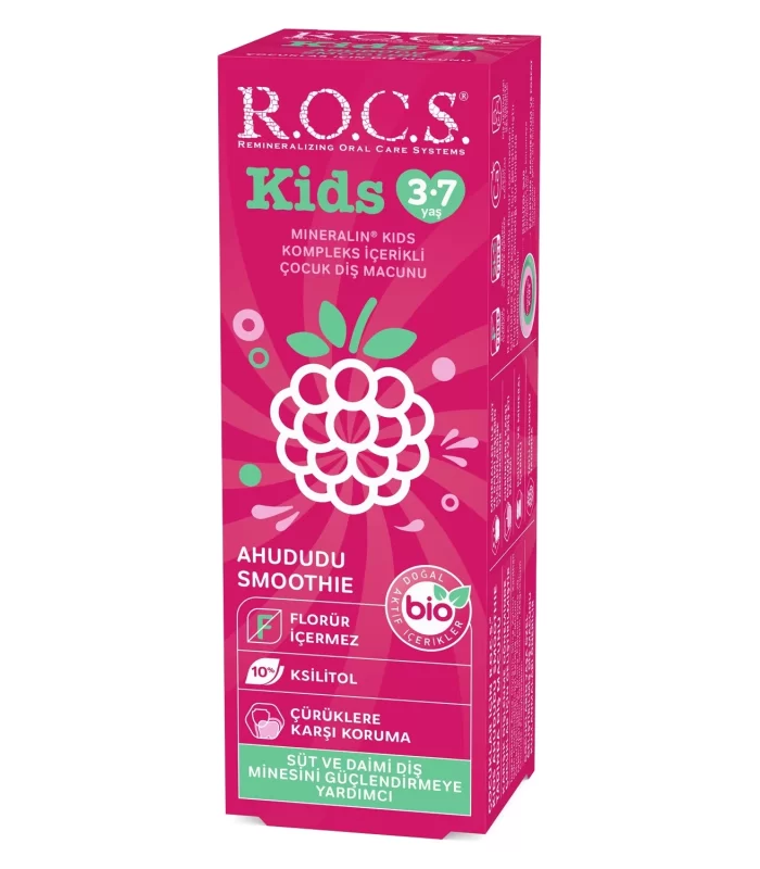R.O.C.S.Kids Ahududu Smoothie Tadında Florürsüz Diş Macunu 45 Gr