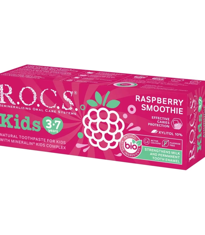 R.O.C.S.Kids Ahududu Smoothie Tadında Florürsüz Diş Macunu 45 Gr