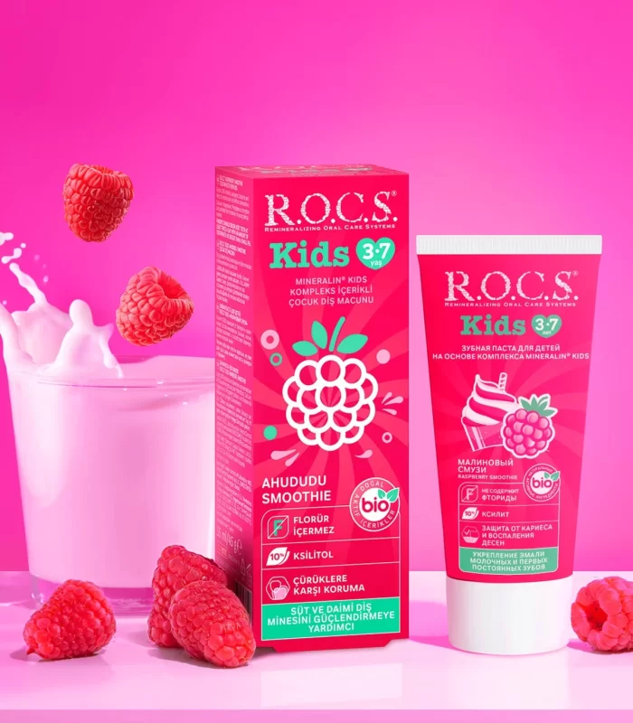 R.O.C.S.Kids Ahududu Smoothie Tadında Florürsüz Diş Macunu 45 Gr