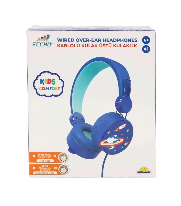 S02002604 -SUN-GLE-ECH-KULAKLIK MİKROFONLU KABLOLU UZAY RESİMLİ MV.