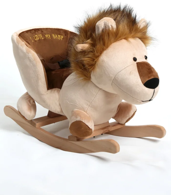 Safeline Bebe Peluş Ahşap Sallanır Oyuncak Aslan