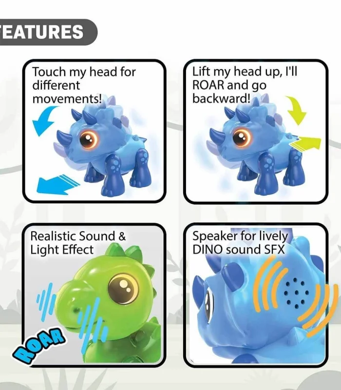 SIL 88592 Silverlit Sesli ve Işıklı Elektronik Robot Dino Heads Up -Necotoys