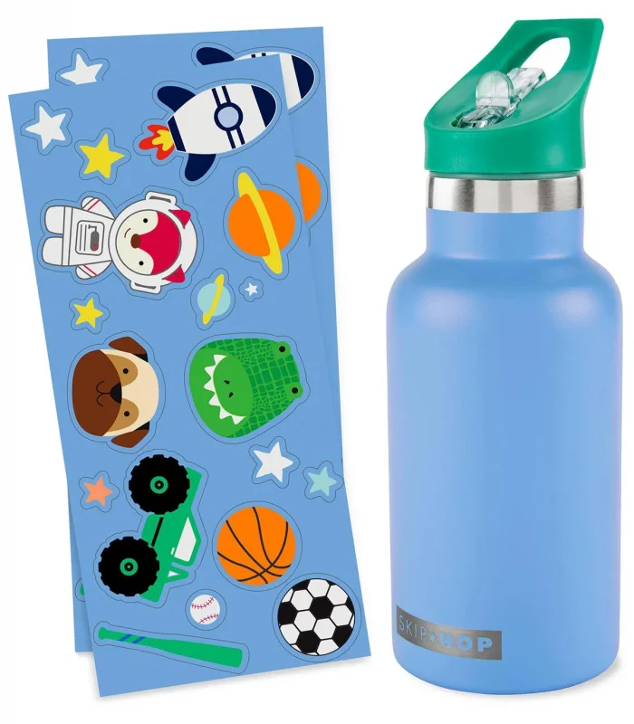 Skip Hop Spark Style Paslanmaz Çelik Suluk Mavi