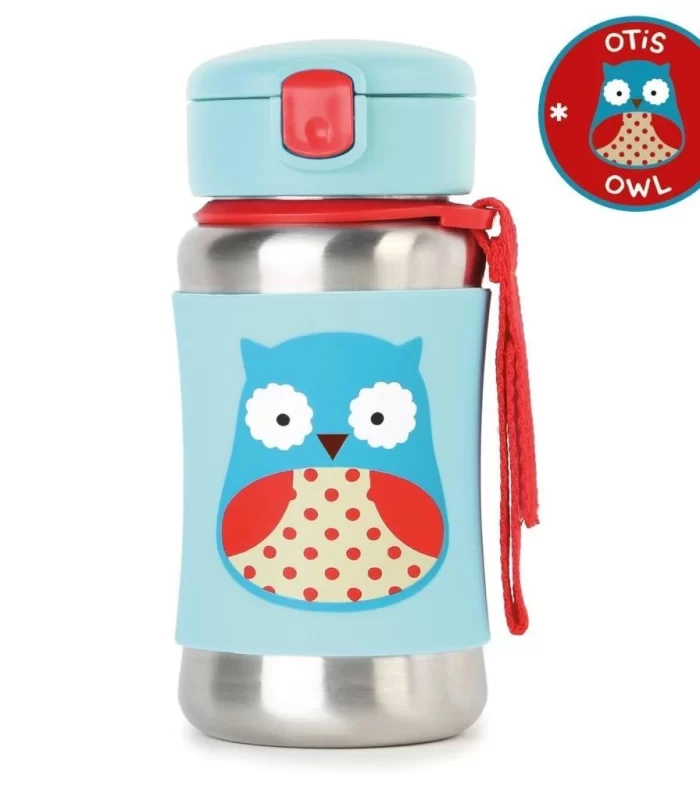 Skip Hop Zoo Pipetli Paslanmaz Çelik Suluk 350 ml Baykuş