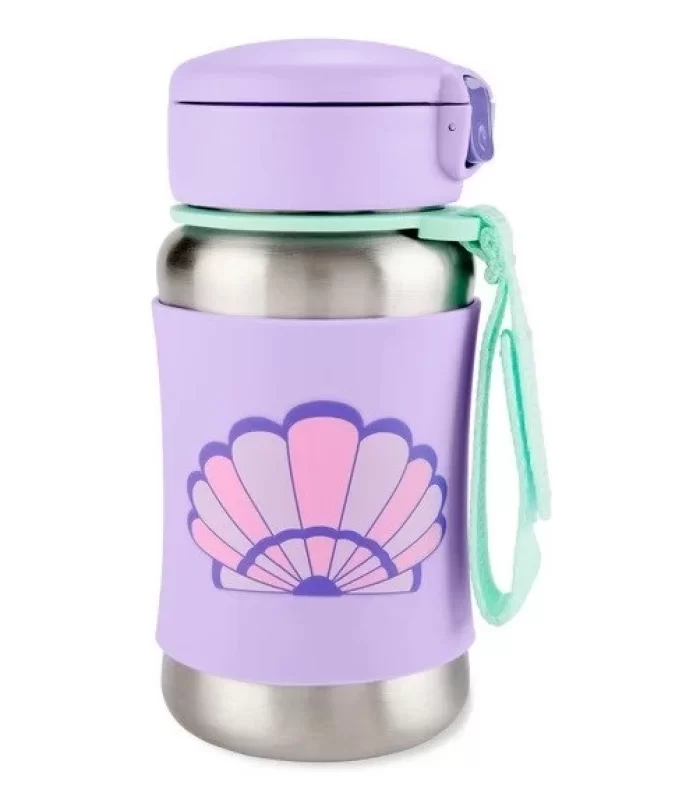 Skip Hop Zoo Pipetli Paslanmaz Çelik Suluk 350 ml Deniz Kabuğu