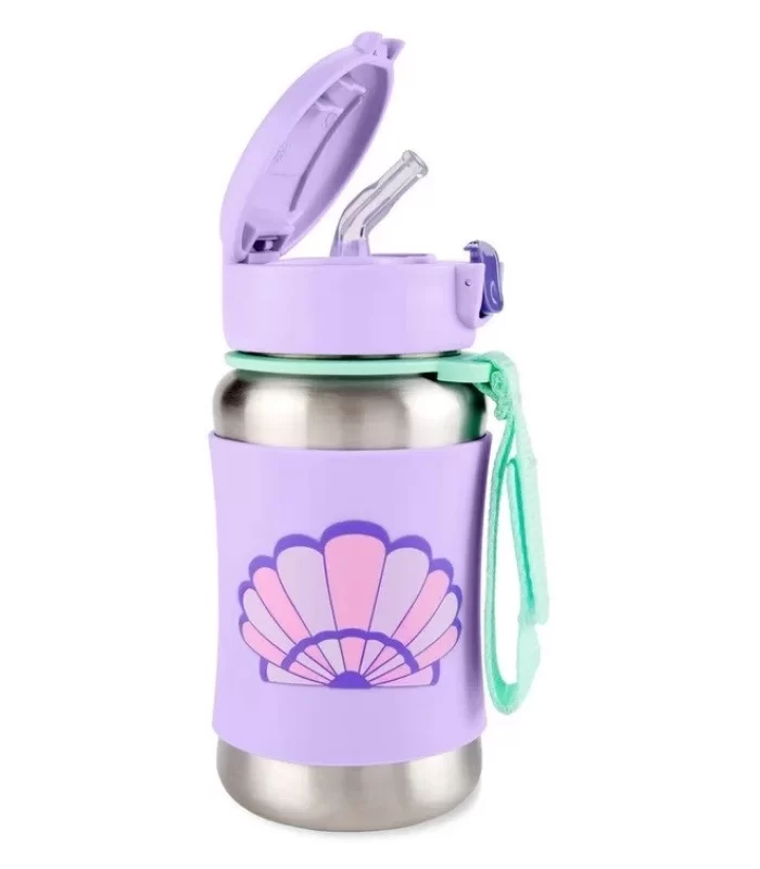 Skip Hop Zoo Pipetli Paslanmaz Çelik Suluk 350 ml Deniz Kabuğu