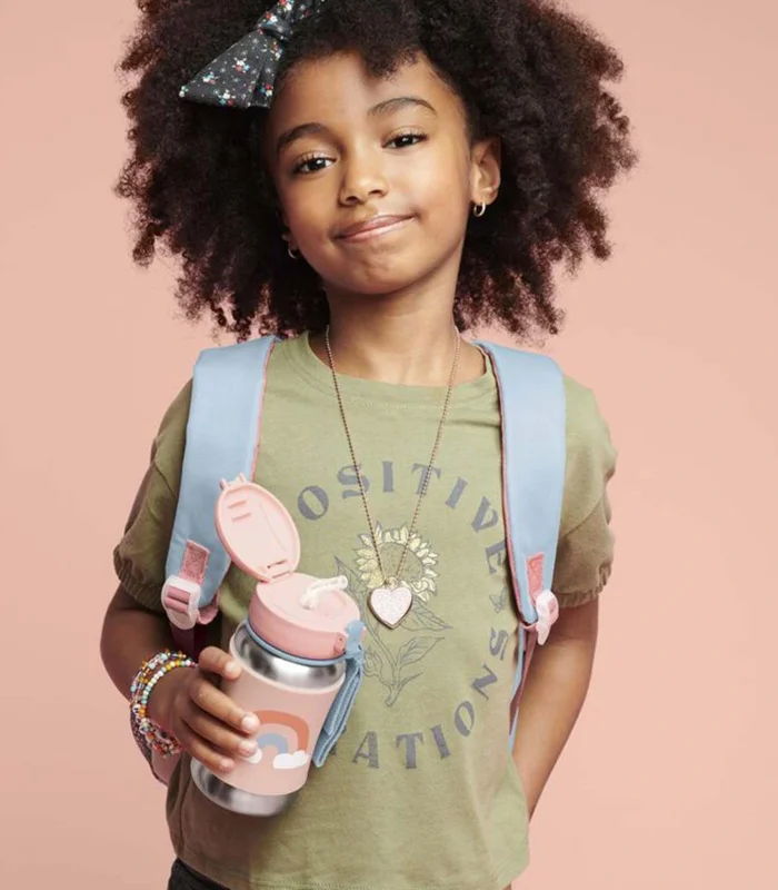 Skip Hop Zoo Pipetli Paslanmaz Çelik Suluk 350 ml Gökkuşağı