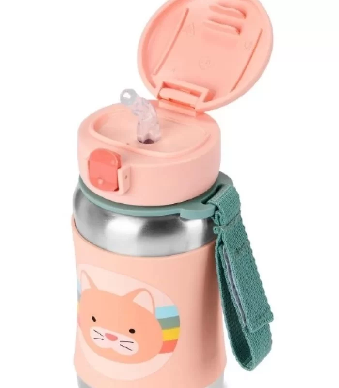 Skip Hop Zoo Pipetli Paslanmaz Çelik Suluk 350 Ml Kedi