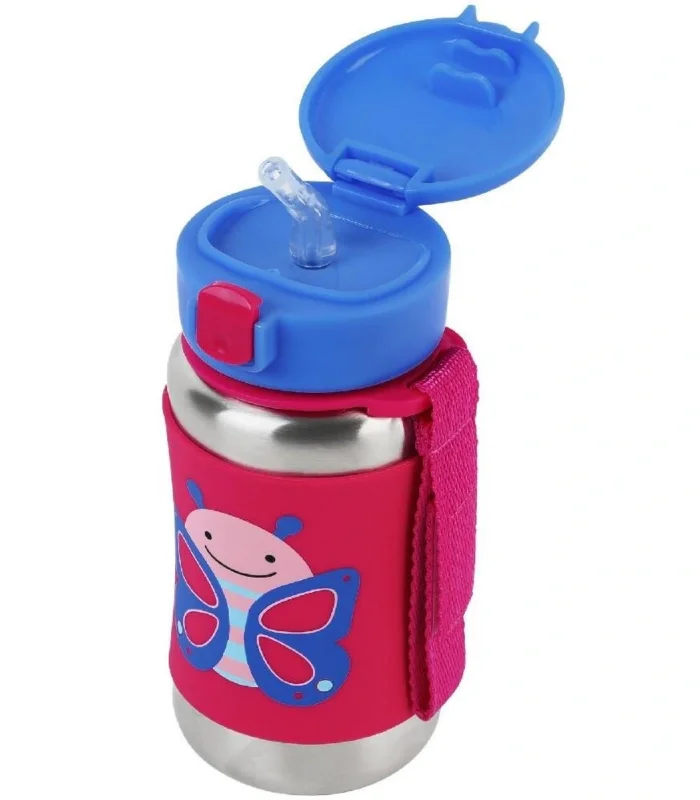 Skip Hop Zoo Pipetli Paslanmaz Çelik Suluk 350 ml Kelebek