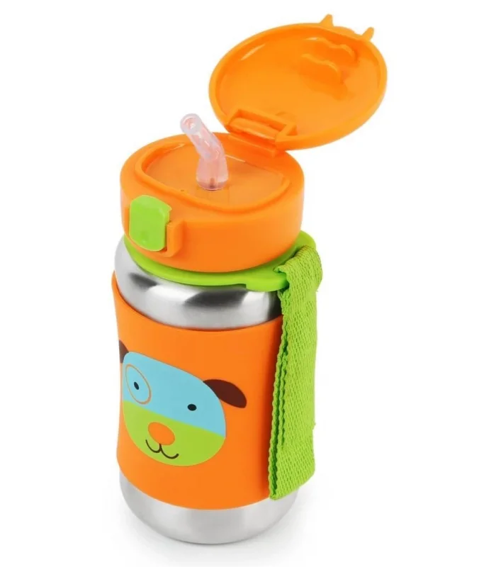 Skip Hop Zoo Pipetli Paslanmaz Çelik Suluk 350 Ml Köpek
