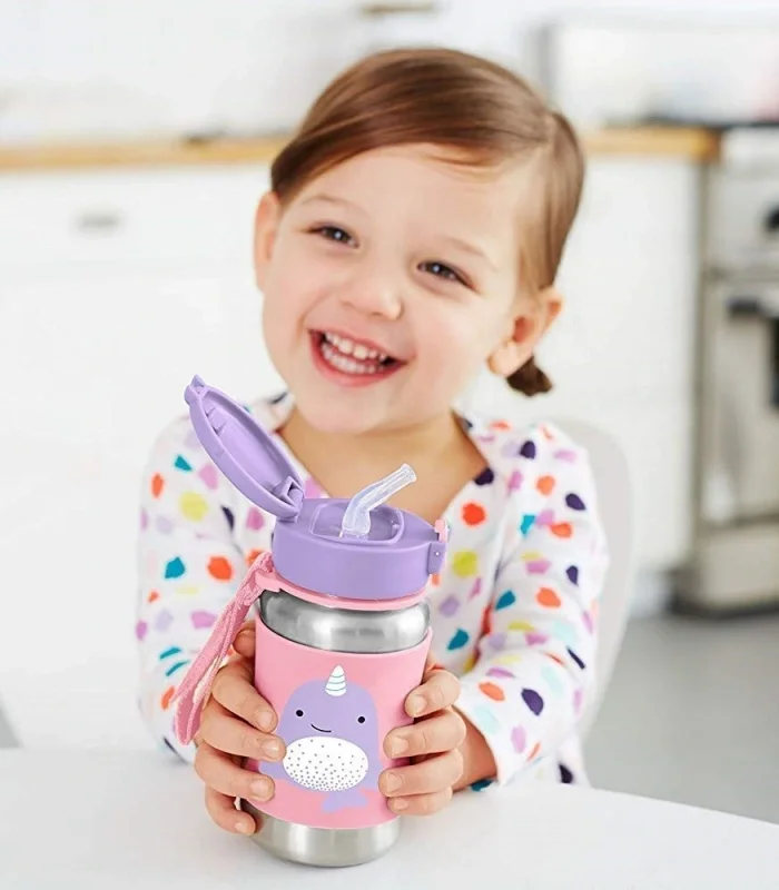 Skip Hop Zoo Pipetli Paslanmaz Çelik Suluk 350 Ml Narwhal