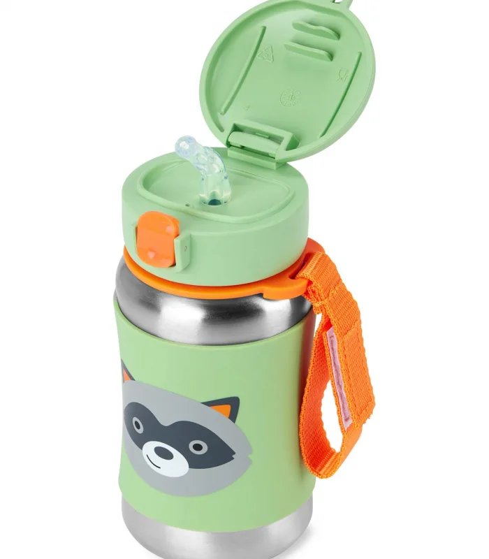 Skip Hop Zoo Pipetli Paslanmaz Çelik Suluk 350 Ml Rakun