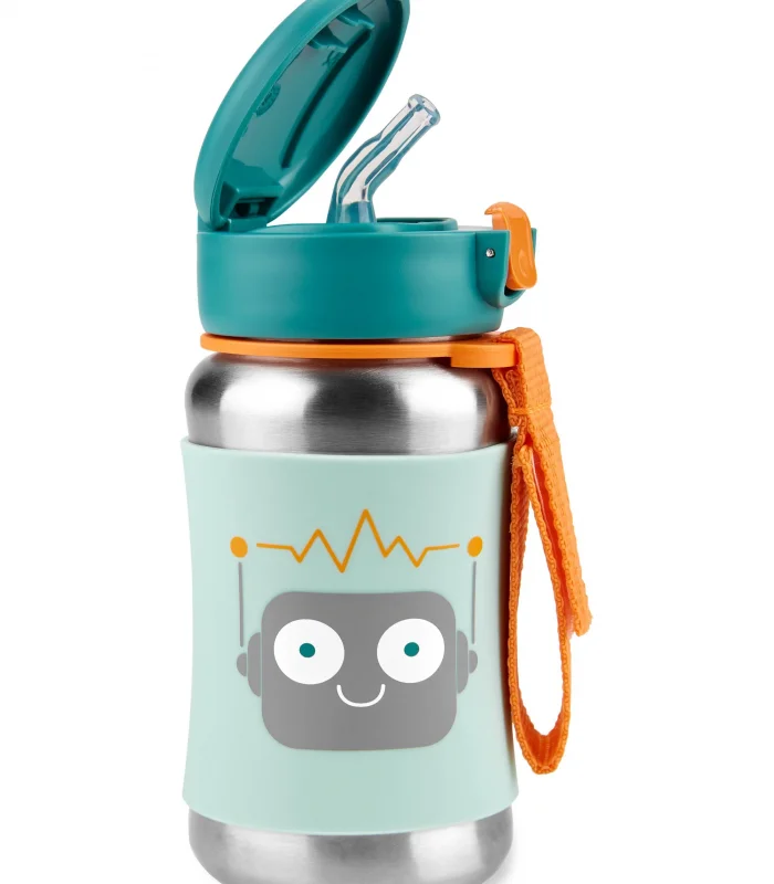 Skip Hop Zoo Pipetli Paslanmaz Çelik Suluk 350 ml Robot