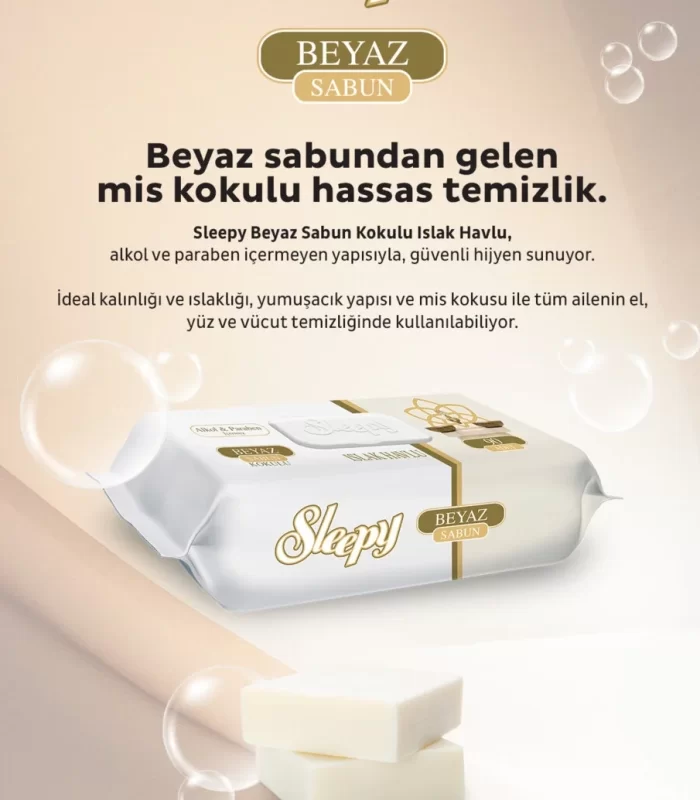 Sleepy Beyaz Sabun Kokulu Islak Havlu Mendil 90 Adet