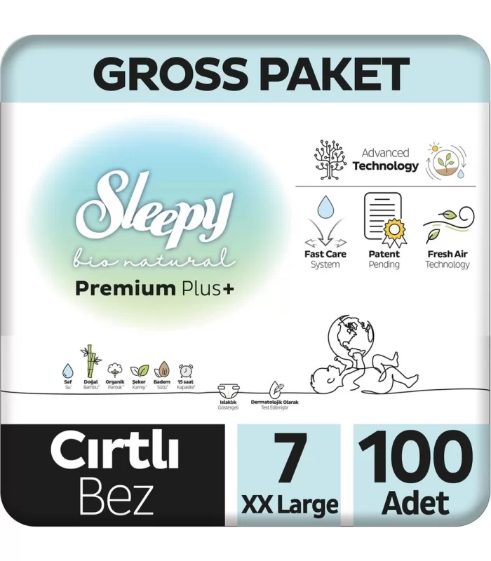 Sleepy Bio Natural Bebek Bezi Gross Paket 7 Beden 20-30 Kg 100 Adet