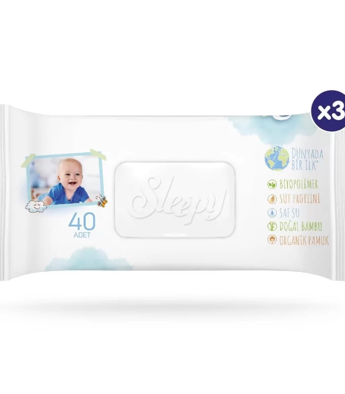 Sleepy Bio Natural Islak Havlu Mendil 3x40 120 Yaprak