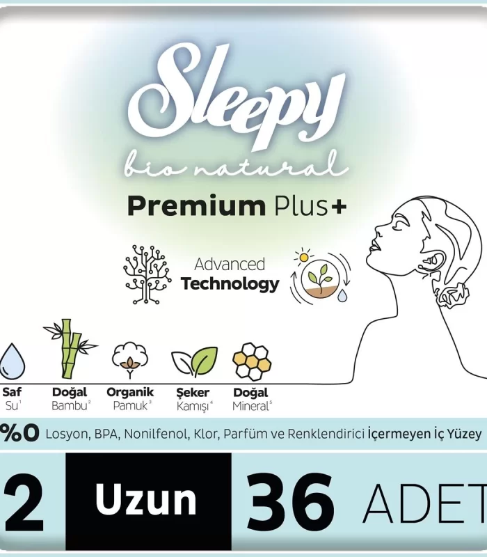 Sleepy Bio Natural Premium Plus Mega Uzun Ped 36 Adet