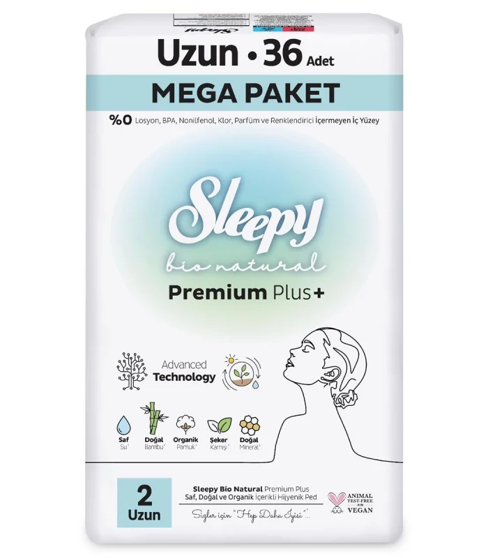 Sleepy Bio Natural Premium Plus Mega Uzun Ped 36 Adet