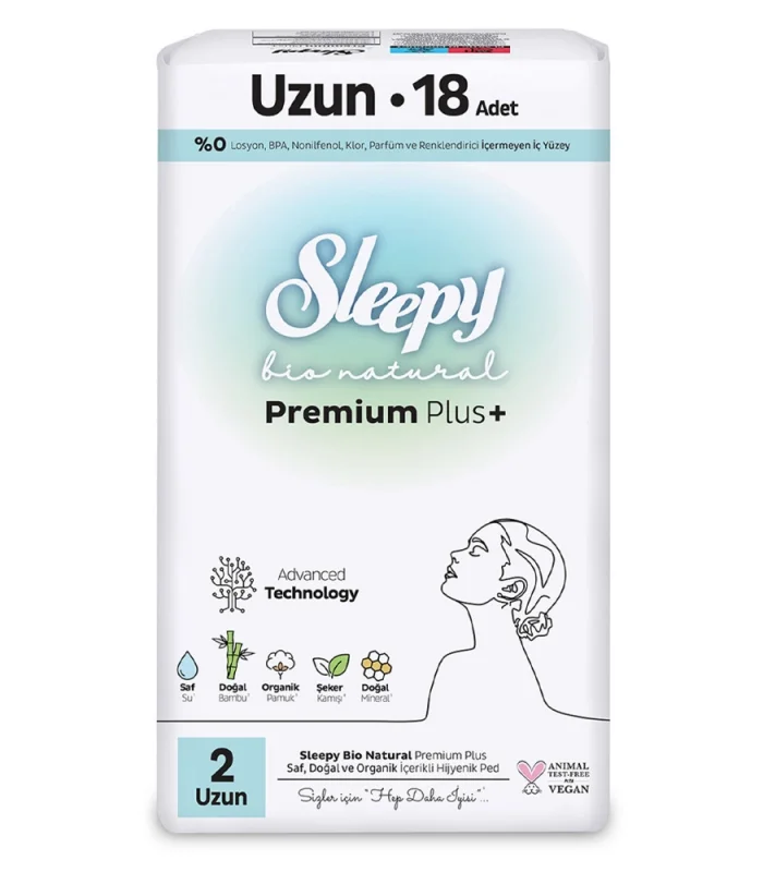 Sleepy Bio Natural Premium Plus Uzun Ped 18 Adet