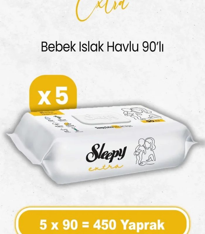 Sleepy Ekstra Islak Havlu Mendil 5x90 450 Yaprak